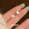 999纯银OK鸭不对称耳钉女耳环耳饰创意个性时尚小众设计潮