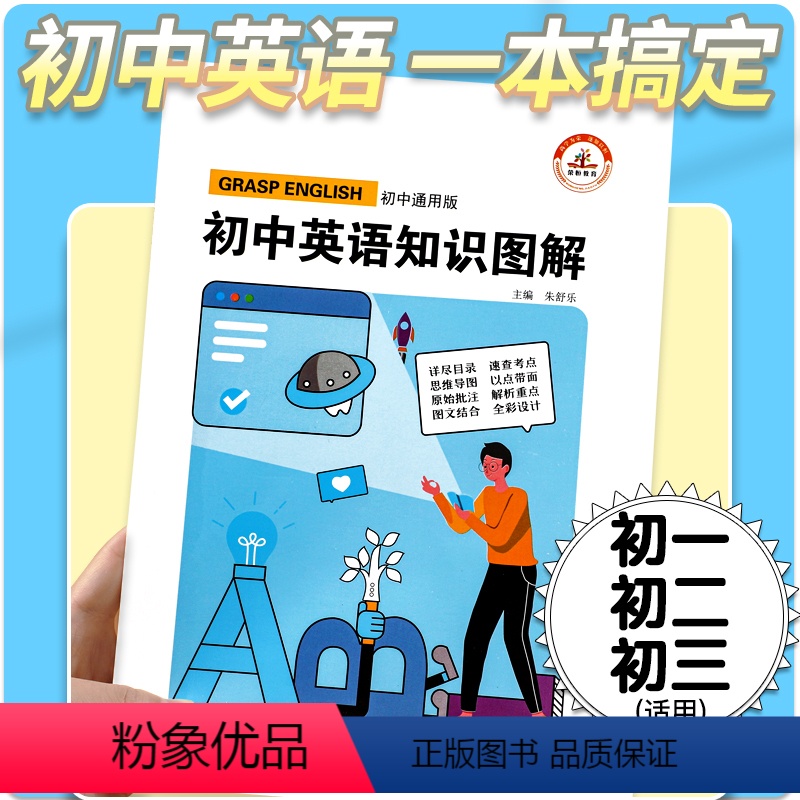 [正版]2024新初中英语知识大全图解版语法单词基础知识手册七八九年级英语重难点专项训练及考点突破初中生初一初三复习资