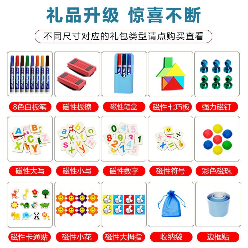 磁性白板贴软白板墙贴家用黑板贴墙面上画板儿童涂鸦墙膜办公教学 办公版礼包 50*90cm送标准礼包