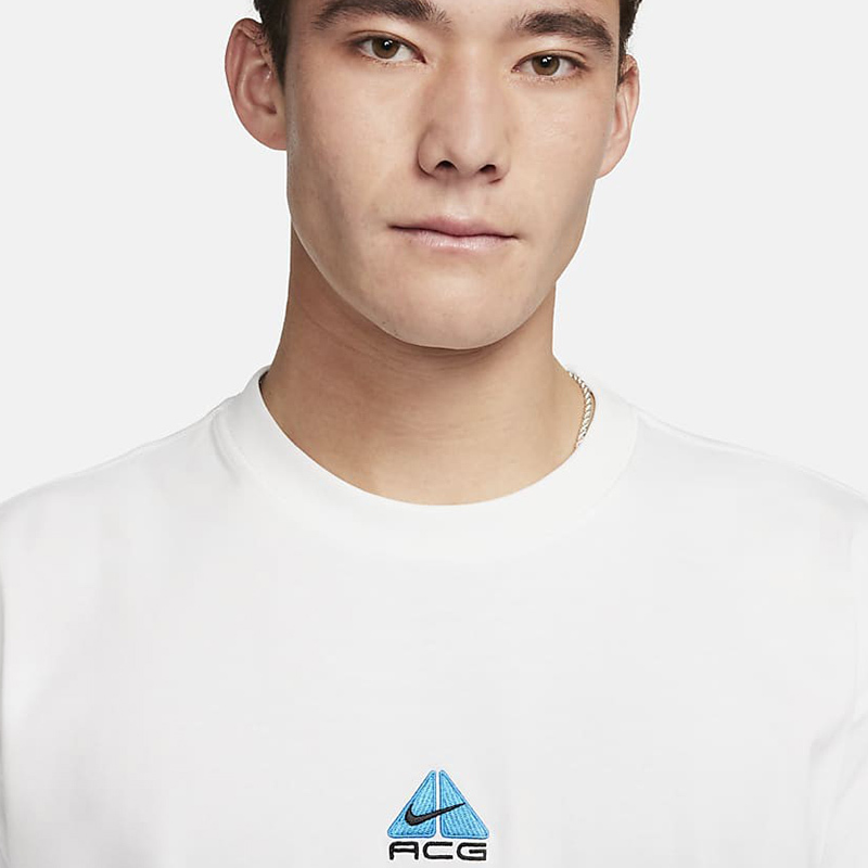 Nike ACG 刺绣字母印花休闲直筒短袖T恤 男款 山峰白 DQ1816-122