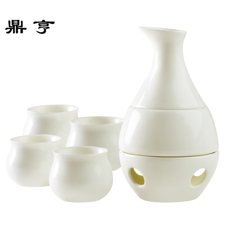 鼎亨陶瓷煮烫酒壶温酒壶清酒白酒黄酒半斤酒具加热酒杯套装温酒器