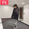 可莉允男童毛绒拼接加厚棉服2022新款冬季儿童洋气棉衣中大童装连帽外套