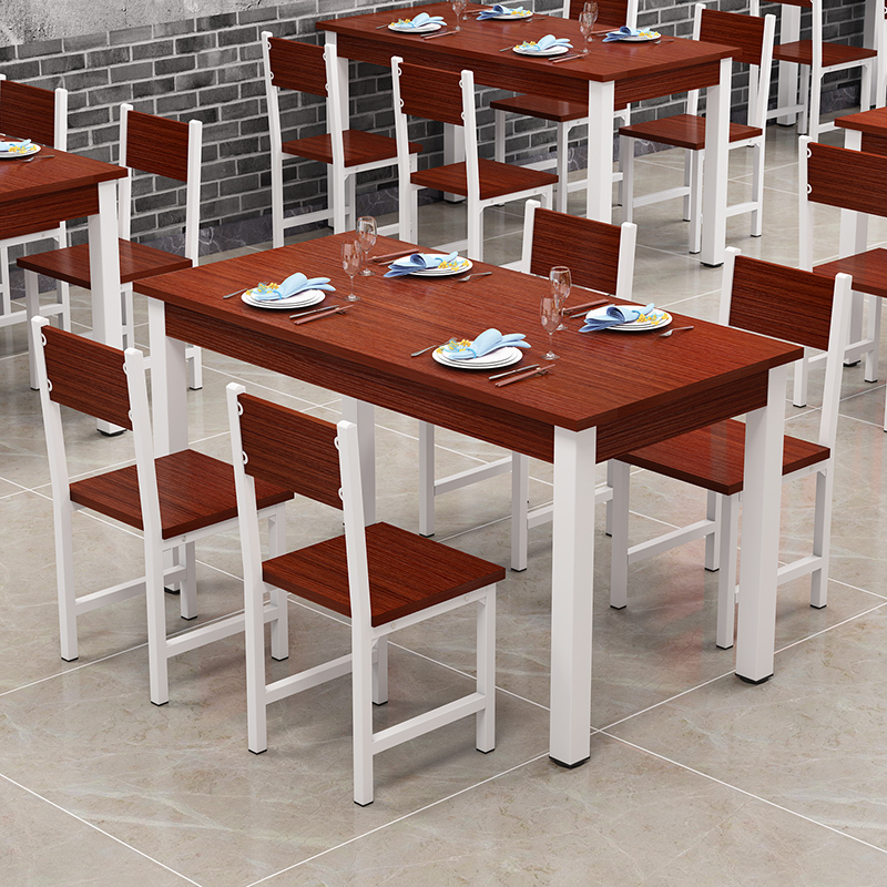 唐臻餐桌椅组合现代简约4人6人小吃店食堂快餐厅面馆饭店餐馆早餐桌椅