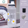 带吸管水杯女大容量耐热玻璃杯1000ml男便携创意个性水壶学生潮流杯子 封后 1000ml[磨砂]B款+杯套+茶隔+吸管