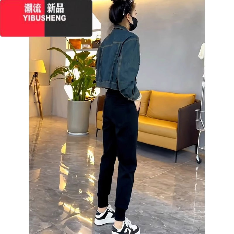 YIBUSHENG梨形身材穿搭运动休闲裤女高腰显瘦加绒加厚卫裤子百搭束脚裤