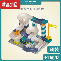真智力百变儿童滚珠轨道滑道弹珠玩具游戏宝宝管道积木益智滑道拼装玩具 百变马卡龙滑道89颗粒(袋装)
