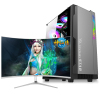 铭能 i9级十核E5-2670V2/RX580 8G独显/16G内存/512G固态 台式电脑 DIY组装机 台式机 电脑主机 组装电脑 家用办公商务学生游戏台式主机+32英寸曲面
