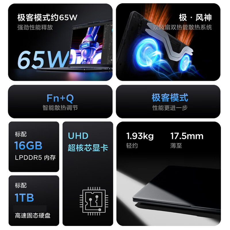 联想小新Pro16 2023款13代标压全新16英寸轻薄笔记本电脑 ( i7-13620H/16G/1T) 2.5K高清&120Hz高刷 银灰 高色域网课学习学生设计游戏苏宁自营高清大图