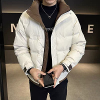 冬季加厚羽绒服男士短款2024新款休闲立领白鸭绒保暖户外青年外套