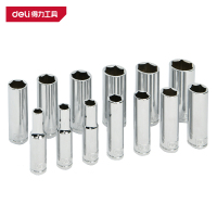 得力(deli)DL2481 10mm系列六角长套筒 11mm 银色 1支