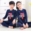 中大童全棉内衣套装青少年纯棉秋衣秋裤男童女童秋冬棉毛衫 杰-数字7 140码(身高130-140cm)
