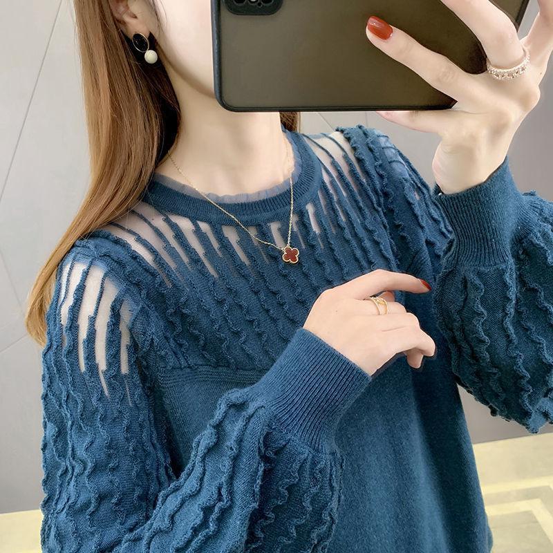 情娇婷qingjiaoting2021新款春秋设计感针织上衣打底衫女内搭洋气小众
