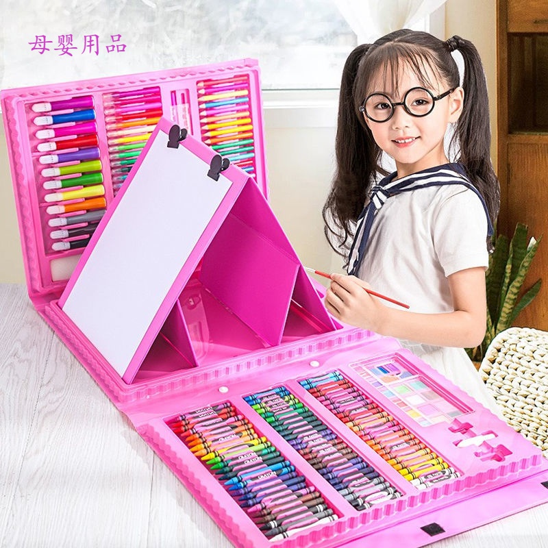 儿童绘画水彩笔套装画板可洗彩色笔画画彩铅画笔蜡笔油画棒