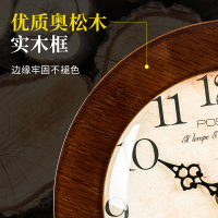 客厅复古简约木质钟表 纳丽雅座钟现代卧室台钟美式创意坐钟摆件 9字-白色-深情双鹿- 扫描 11英寸(直径28厘米)