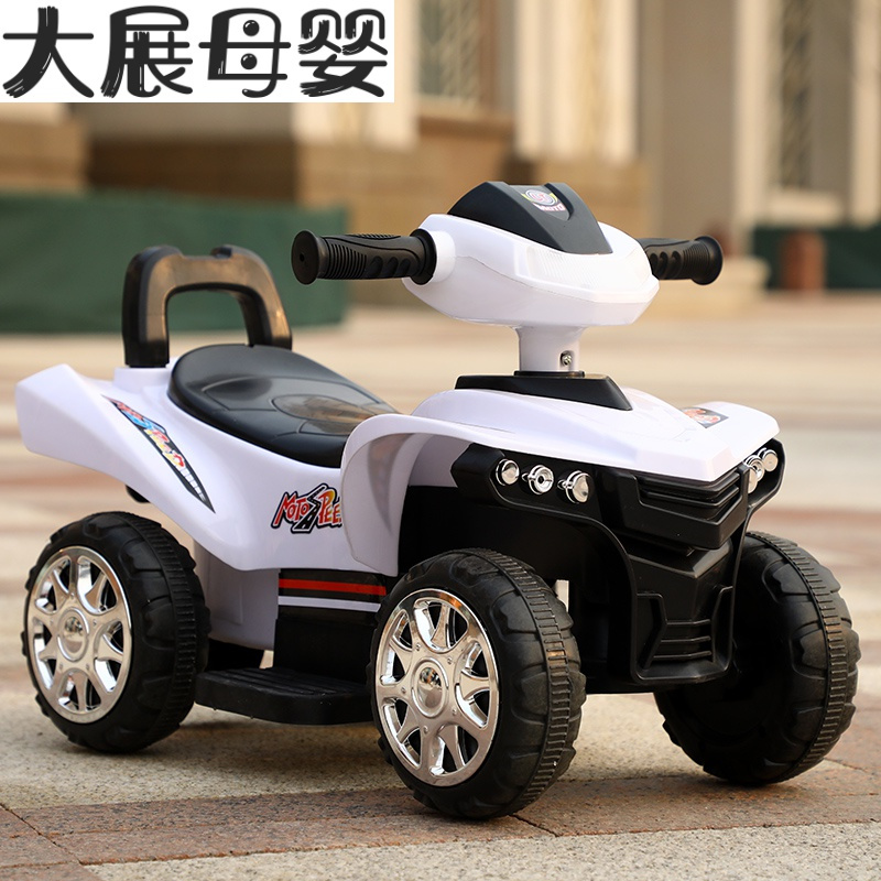 儿童电动车摩托车四轮带音乐三轮车男女宝宝电动玩具车小孩脚踏车