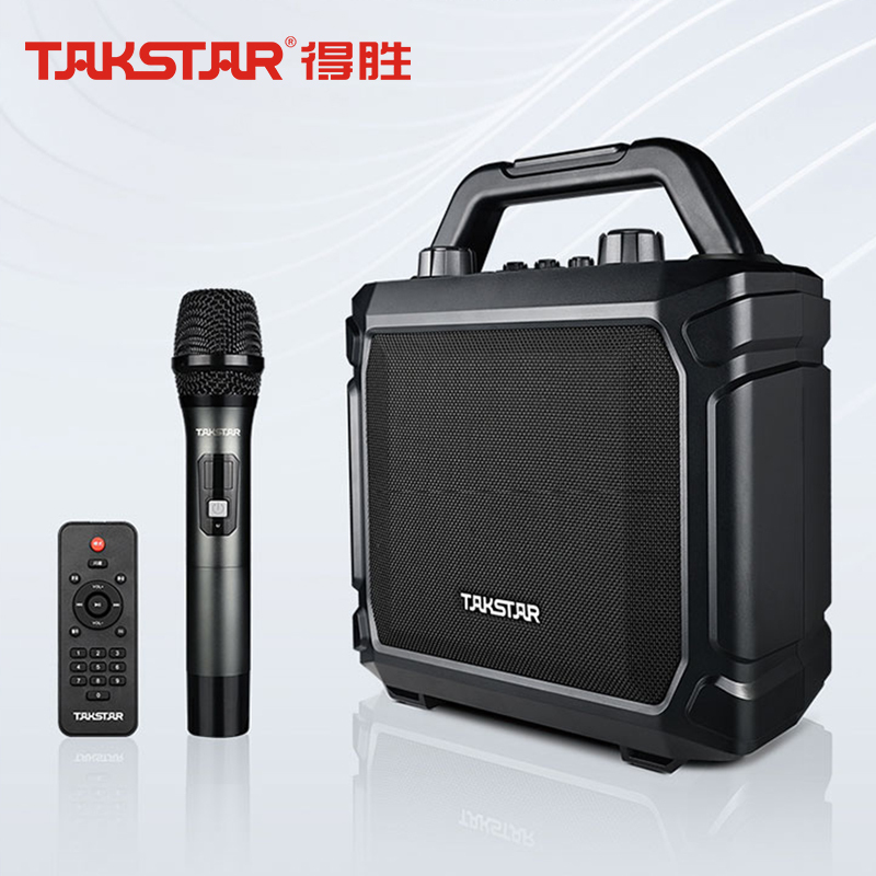 得胜 便携式无线扩音器 大功率广场舞音箱 UHF无线麦克风K歌蓝牙插卡播放