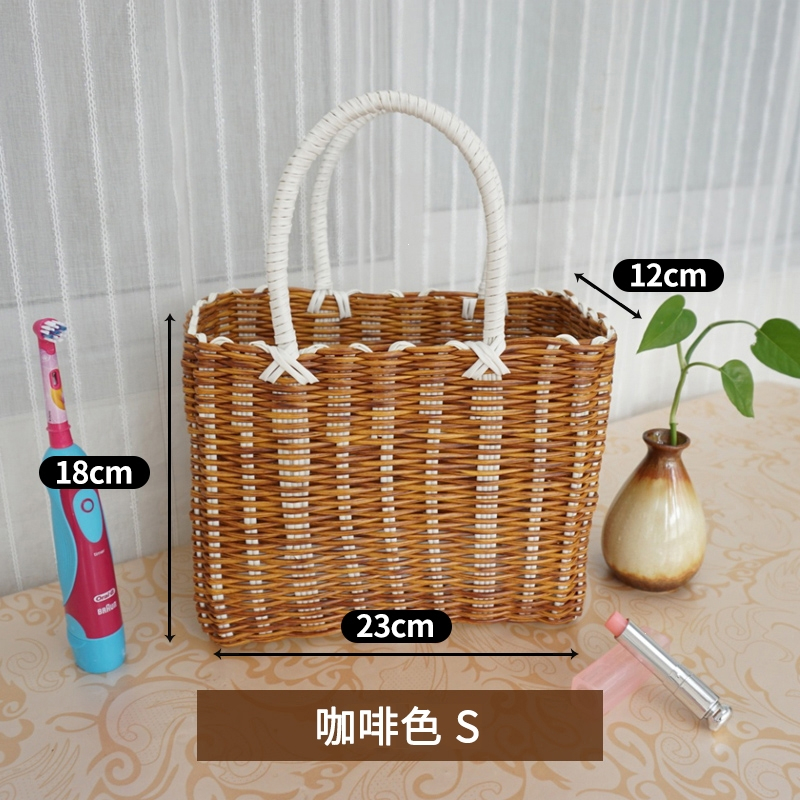 菜篮子购物篮藤编编织买菜道具户外郊游野餐用品全套网红手提ins