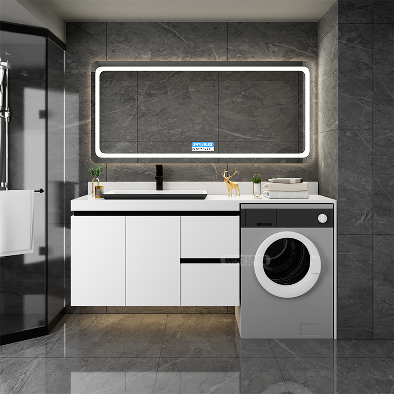 阳台洗衣机柜子洗脸盆一体组合浴室柜洗衣池洗手盆柜卫生间洗漱台视频