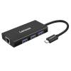 联想(Lenovo)LP0802 ype-C扩展坞 转RJ45网线口拓展USB分线器 Type-C转千兆网口+USB
