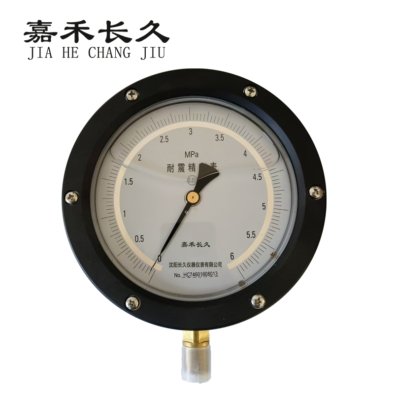 嘉禾长久+耐震抗震精密压力表检测定制型+YBN150 0.25级+块 0-6Mpa