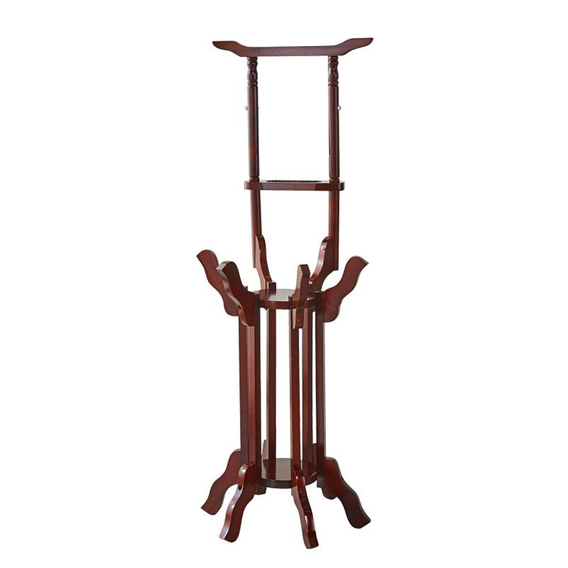 广亿隆实木中式可移动置物架落地洗脸盆架