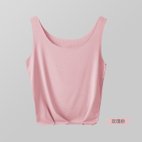 猫人无痕女士背心女莫代尔夏季冰丝吊带可调节肩带内搭打底上衣女 XL建议100-120斤 玫瑰粉