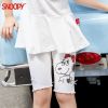 史努比(SNOOPY)童装女童灰绿色打底裤薄款3-12岁新款公主粉色夏季纯棉弹力短款女蓝色孩外穿白色90-140cm