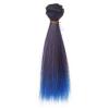巴芘萝莉娃娃假发发排15cm*100cm直发手工改妆BJD娃头发配件玩具 1#15直黑变蓝 送胶水