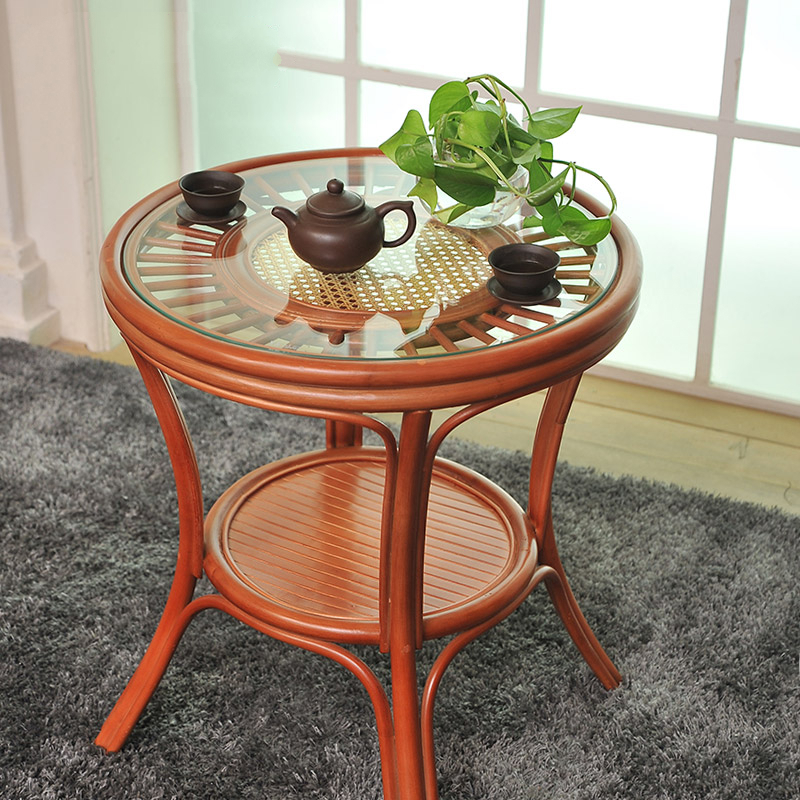 藤印象藤编桌子茶几简约现代阳台小圆桌三五件套庭院新中式茶桌椅组合