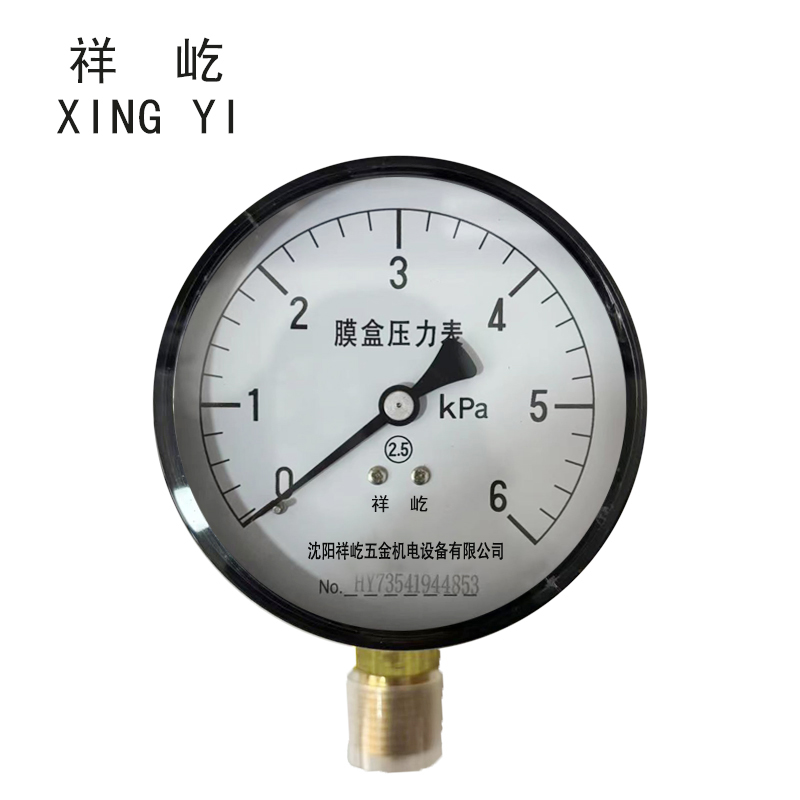 祥屹+膜盒压力表检测定制型+YE60+块 0-6Kpa