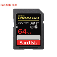 闪迪(SanDisk)64GB SD存储卡U3 C10 8K数码相机内存卡读速300MB/s 写速260MB/s