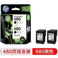 惠普(HP)X4E79AA 680 黑色墨盒双支装(适用DeskJet 1118 2138 4678 4538)