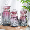 [三件套]北欧玻璃插纳丽雅花瓶透明干花创意客厅插花水养玫瑰百合摆件 [紫灰三件套]24折纸+18钻石+18南瓜 中等