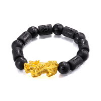 黄金码头 3D硬金貔貅转运珠手链999足金手串情侣男女款珠宝首饰