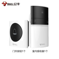 公牛 门铃无线家用超远距离无源开关无线远程电子门铃开关一拖二 公牛门铃一托一(门外按钮1个+室内接收器1个)