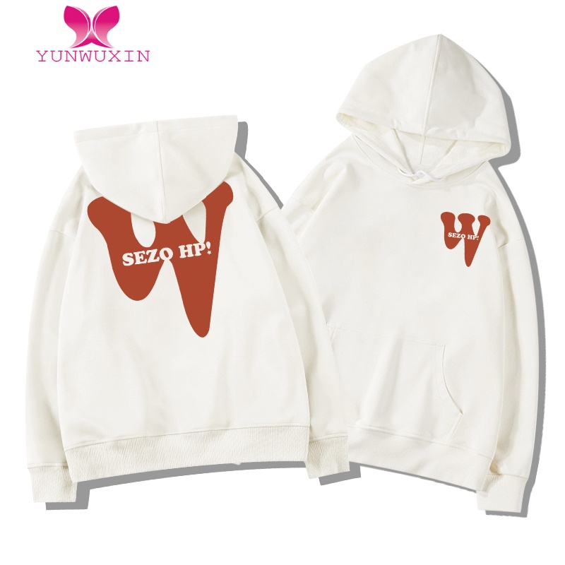 YUNWUXIN奶fufu的落肩连帽卫衣女款加绒加厚oversize宽松冰玫瑰上衣潮