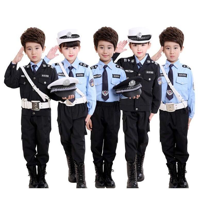 ao儿童警察服演出服小警官衣服军装套装元旦表演服特种兵圣诞节服装