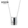 DTOTO 欧美创意个性时尚戒指项链自由随性锁骨链纯银吊坠