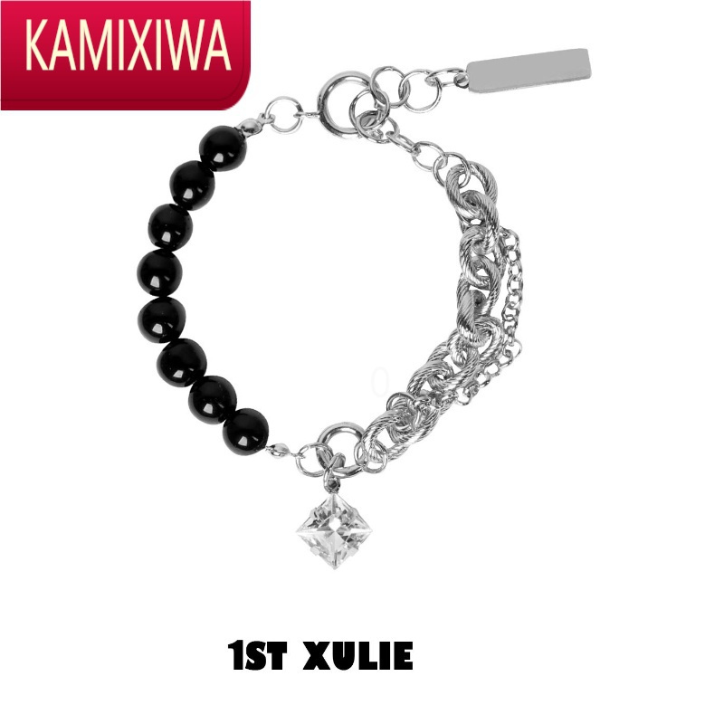 KAMIXIWA1STXULIE手链ins小众设计冷淡风个性潮酷Y2K男女情侣黑白手串
