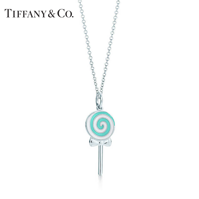 蒂芙尼蒂凡尼tiffanyco925银棒棒糖形珐琅吊坠项链送女友送爱人送朋友