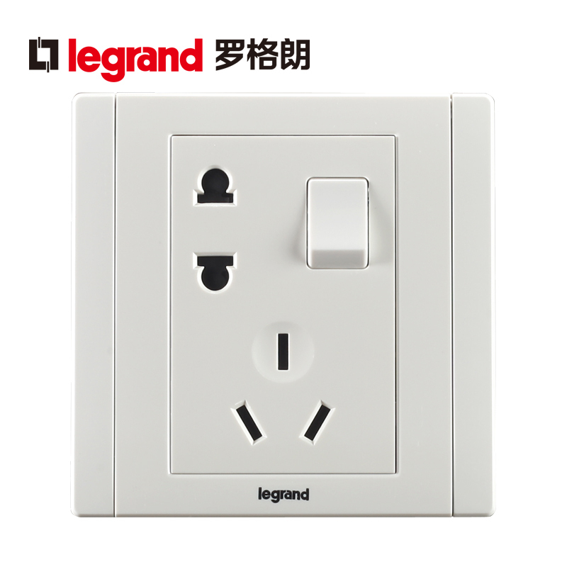 tcl罗格朗Legrand开关插座面板官方旗舰店美涵白色带开关一开5五孔二三插家用暗装墙壁电源86型带开关插座