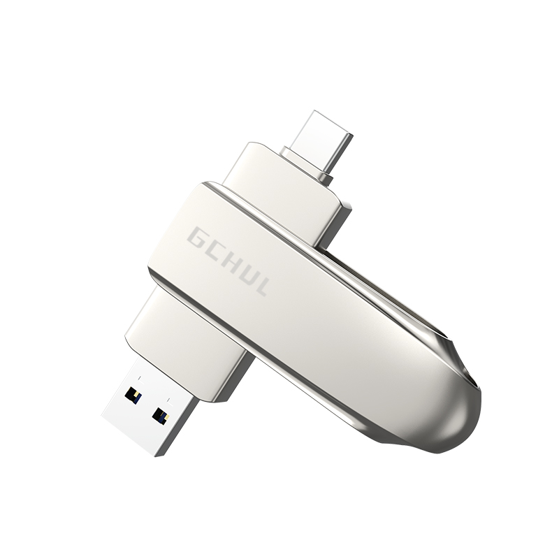 杰储(GCHUL)U120 128G USB3.2 双接口超高速固态闪存U盘/优盘 (计价单位:个) 银色