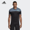 阿迪达斯 （adidas）春夏新款羽毛球短袖男女款翻领T恤休闲运动短袖针织速干透气情侣款运动短袖 男款灰蓝色翻领短袖CW