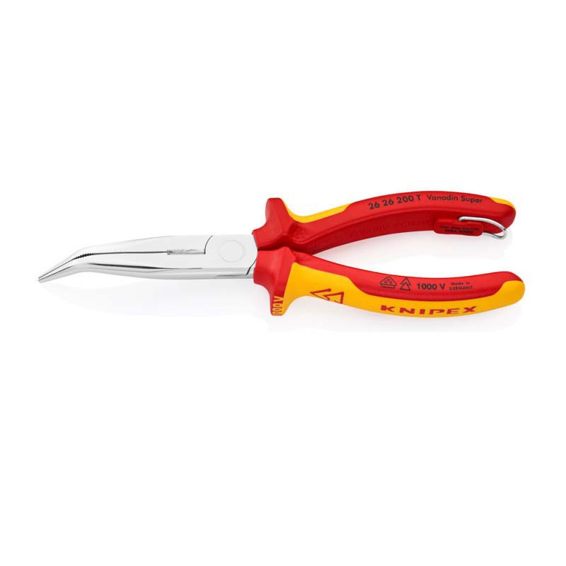 凯尼派克(KNIPEX) 防坠落工具绝缘系列尖嘴钳 弯嘴 2626200T 货期8周