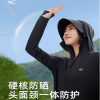 VVC防晒衣女可收纳防紫外线防晒服长袖款户外遮阳夏薄外套海滩 时尚黑 货期5-10天