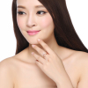 s925银四叶开口戒指女款韩版时尚银饰品情侣首饰可节大小 送友情人节生日礼物送女朋友七夕情人节礼物