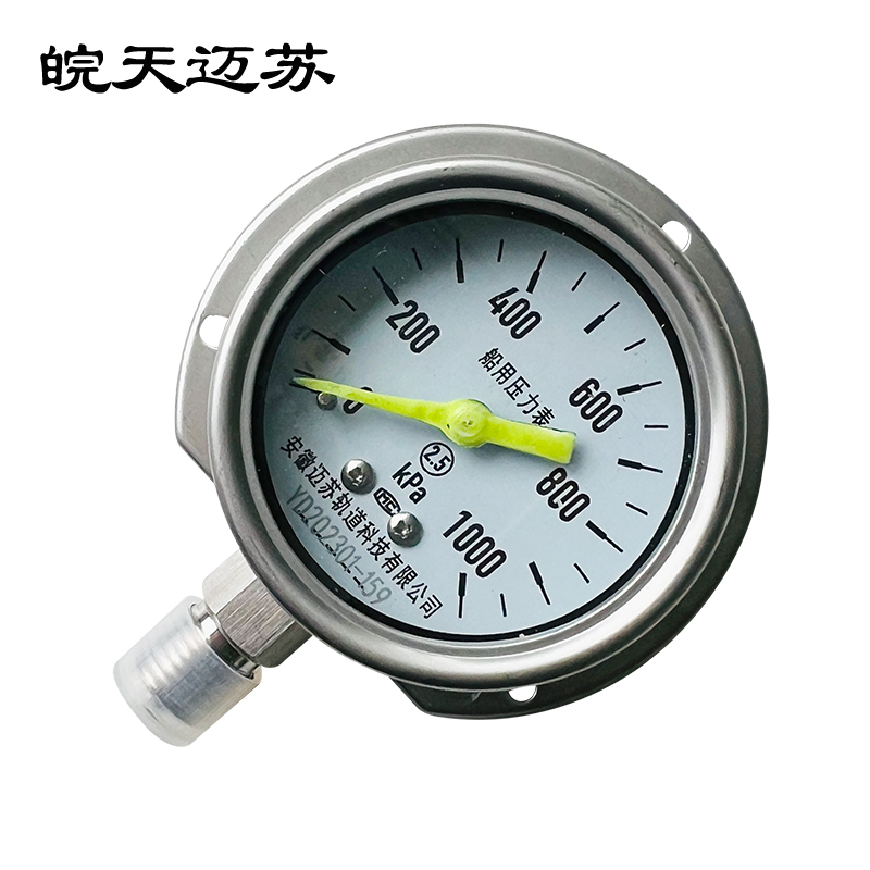 皖天迈苏YC-60T船用压力表径向后边1.5级压力表高清大图
