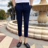 梵克公牛白色裤子男夏季薄款商务休闲流休闲裤坠感西裤男修身9分小脚英伦九分裤