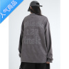喻娄[IKR]麂皮绒LOGO长袖自制国潮情侣嘻哈美式贴皮刺绣宽松t恤男T恤