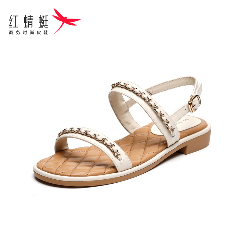 凉鞋女平底2021新款夏季露趾平跟简约韩版网红百搭休闲学生孕妇女鞋